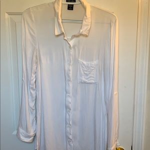 Sexy white button down with slits down the sides